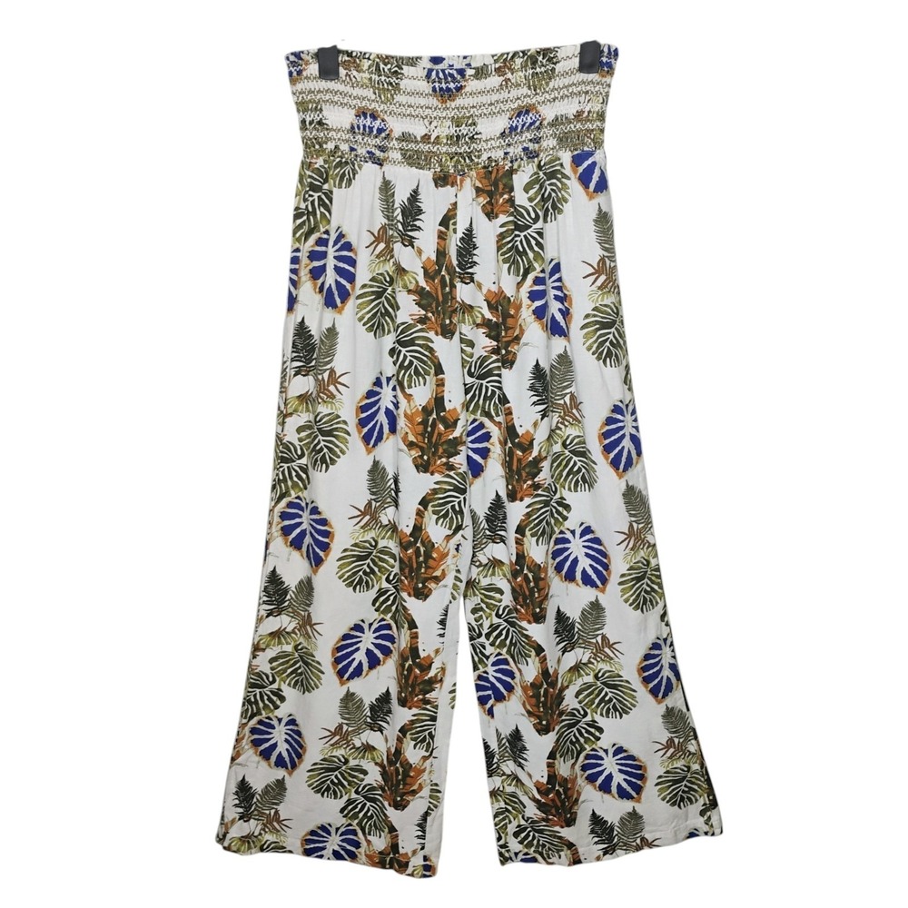 Da‎ Hui Hawaii Pants Womens Large Tropical Flora Linen Blend Beach Vacay Coastal